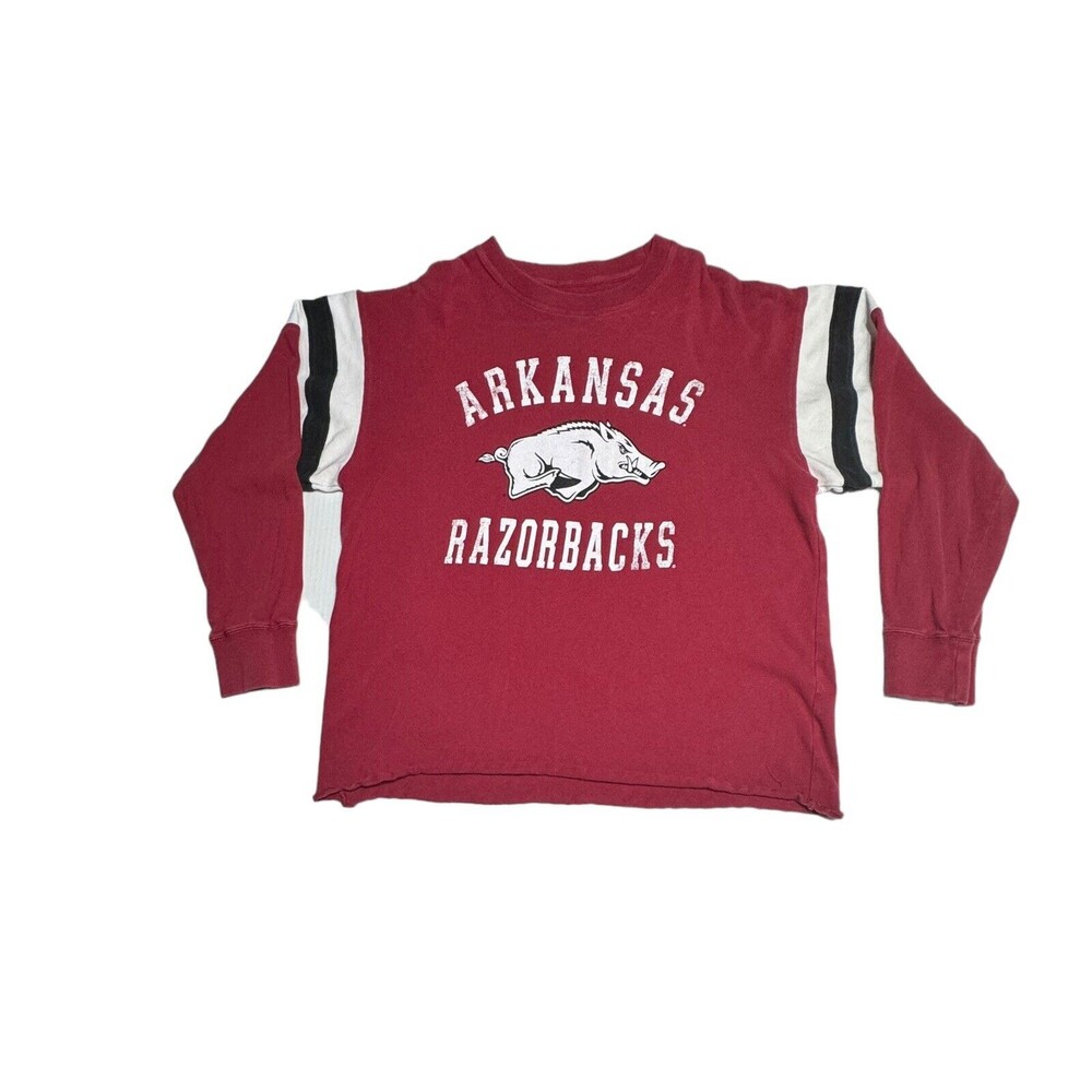 Arkansas Razorbacks Adult Large Y2K Look Heavyweight Long Sleeve Crewneck Hogs‎